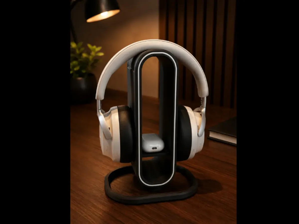 Modern Line Headphone Stand with Tray